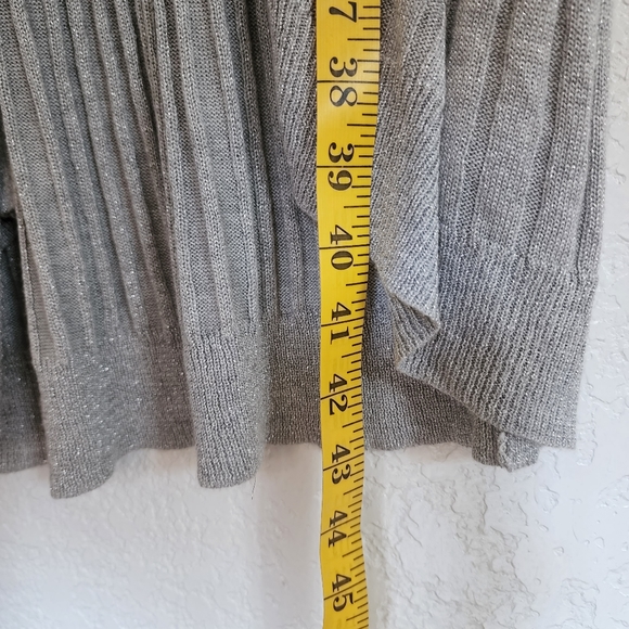 Joseph A grey metallic open cardigan sweater Size S New - Picture 3 of 5